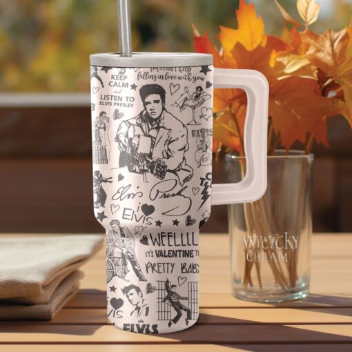 elvis presley music custom stanley quencher 40oz stainless steel tumbler with handle