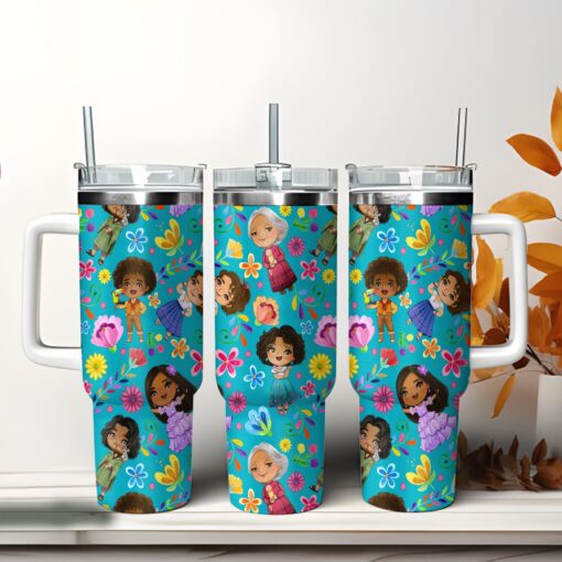 encanto family chibi disney cartoon custom stanley quencher 40oz stainless steel tumbler with handle 1ermv 1