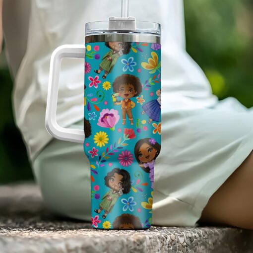 encanto family chibi disney cartoon custom stanley quencher 40oz stainless steel tumbler with handle