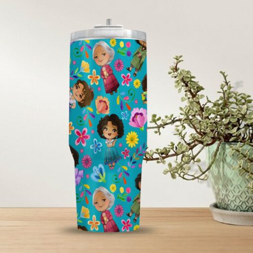 encanto family chibi disney cartoon custom stanley quencher 40oz stainless steel tumbler with handle nygq3