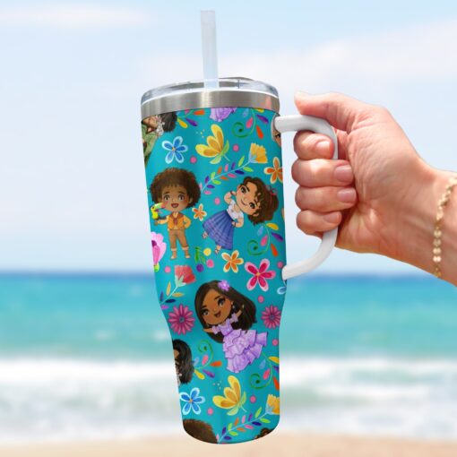 encanto family chibi disney cartoon custom stanley quencher 40oz stainless steel tumbler with handle vair0