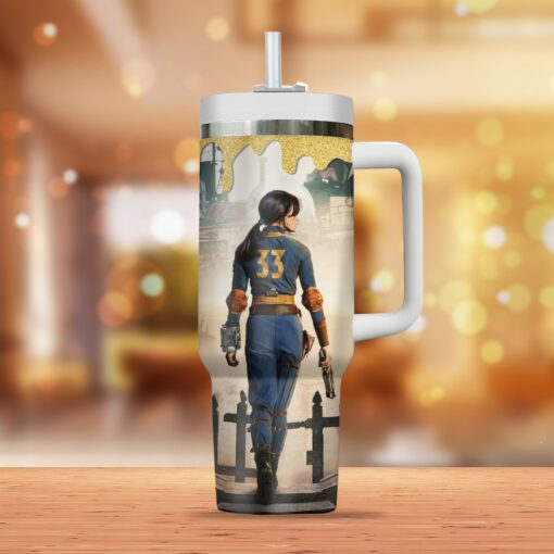 fallout tv series custom stanley quencher 40oz stainless steel owzry