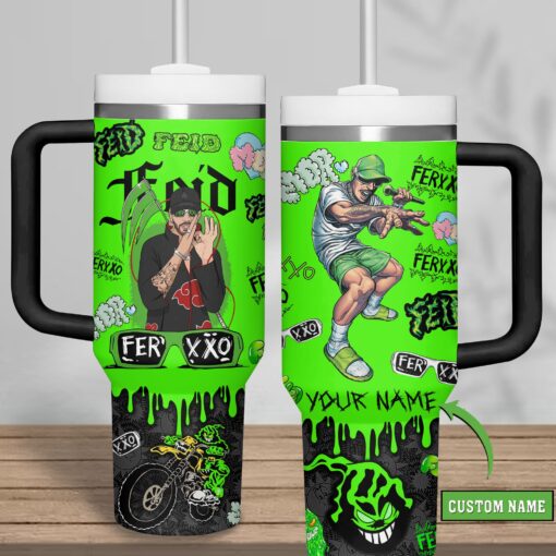 feid ferxxo calipsis music custom stanley quencher 40oz stainless steel tumbler with handle 8mrnk 1