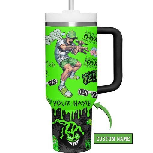 feid ferxxo calipsis music custom stanley quencher 40oz stainless steel tumbler with handle