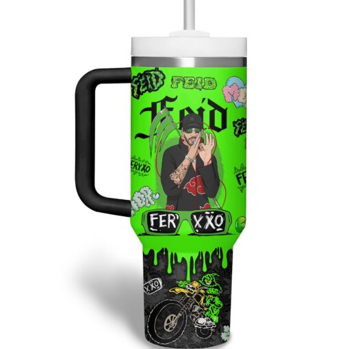 feid ferxxo calipsis music custom stanley quencher 40oz stainless steel tumbler with handle zhams