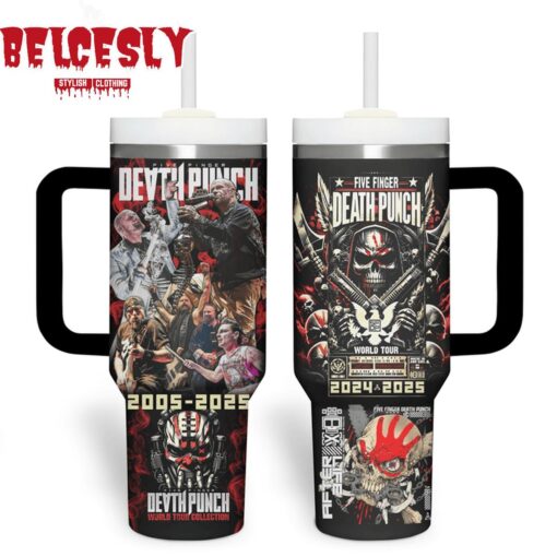 five finger death punch music custom stanley quencher 40oz stainless steel tumbler with handle