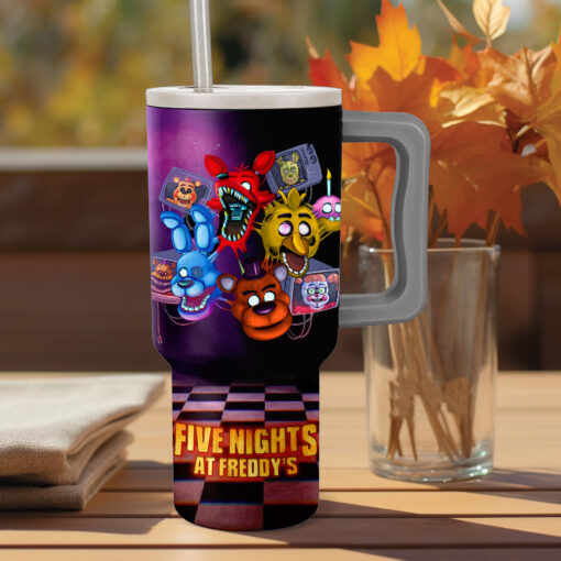 five nights at freddys games custom stanley quencher 40oz stainless steel tumbler with handle hpxlf 1