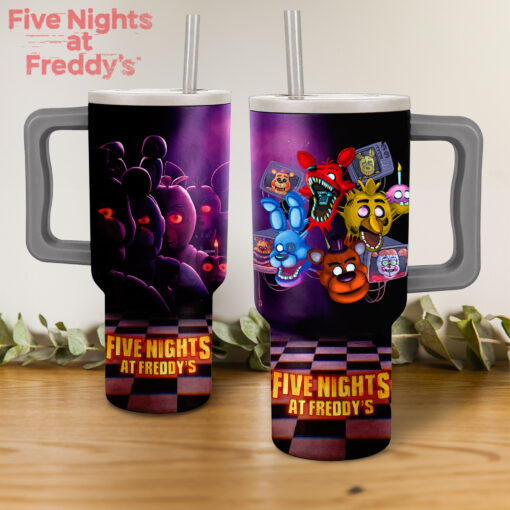 five nights at freddys games custom stanley quencher 40oz stainless steel tumbler with handle o4get