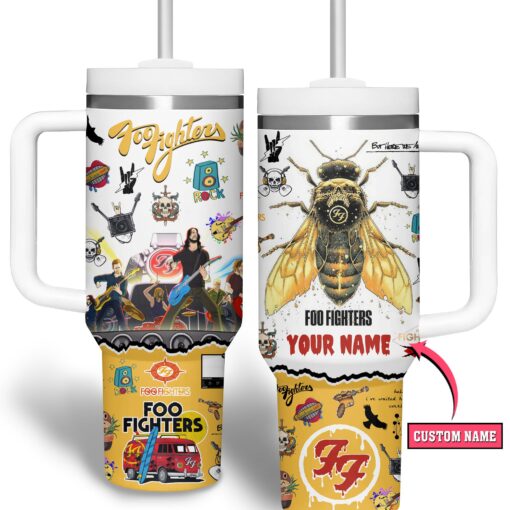 foo fighters music custom stanley quencher 40oz stainless steel tumbler with handle boq05 1