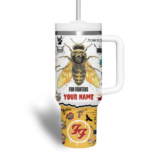 foo fighters music custom stanley quencher 40oz stainless steel tumbler with handle t8tef