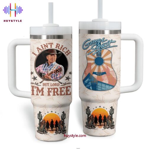 george strait music custom stanley quencher 40oz stainless steel tumbler with handle qoj91