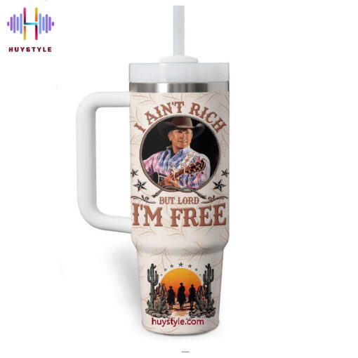 george strait music custom stanley quencher 40oz stainless steel tumbler with handle wymdc