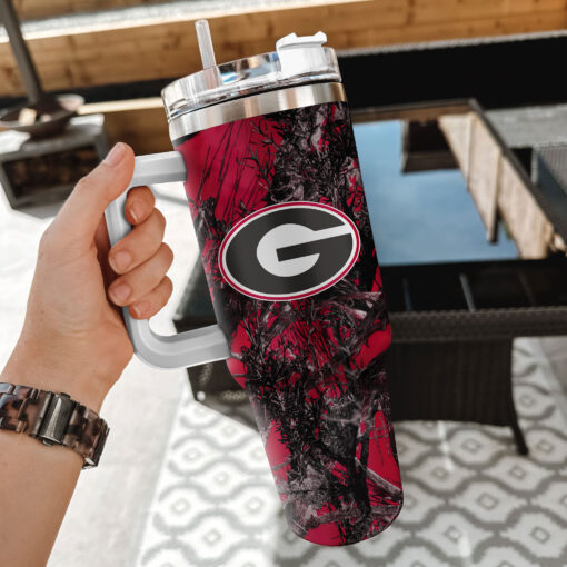 georgia bulldogs ncaa hunting custom stanley quencher 40oz stainless steel tumbler with handle 2d42q