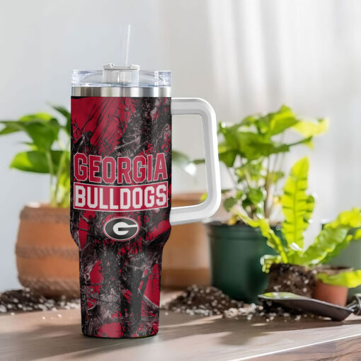 georgia bulldogs ncaa hunting custom stanley quencher 40oz stainless steel tumbler with handle q3ywh