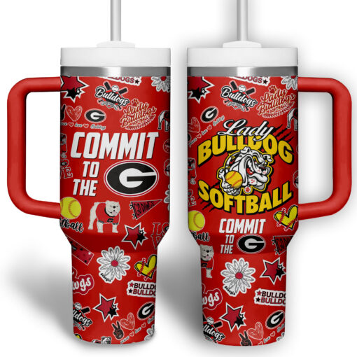 georgia bulldogs softball ncaa custom stanley quencher 40oz stainless steel tumbler