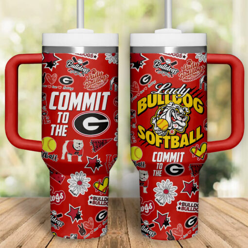 georgia bulldogs softball ncaa custom stanley quencher 40oz stainless steel tumbler cs732