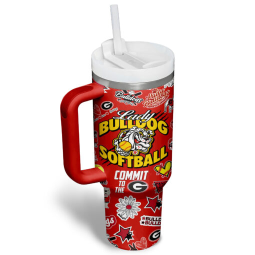 georgia bulldogs softball ncaa custom stanley quencher 40oz stainless steel tumbler najrn