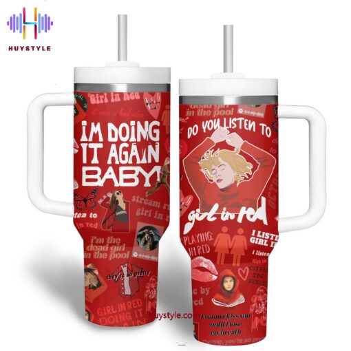 girl in red music custom stanley quencher 40oz stainless steel tumbler with handle 3k0mh 1