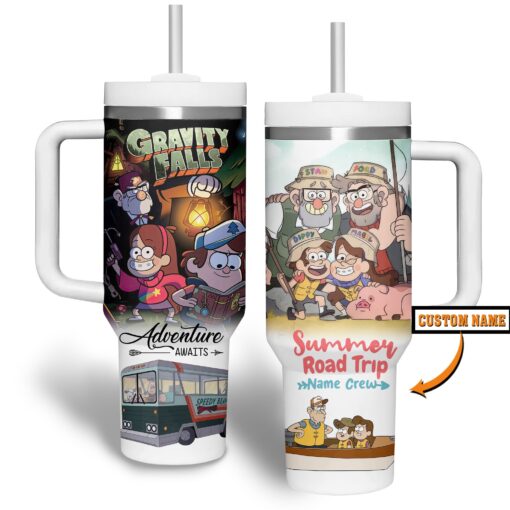 gravity falls tv series custom stanley quencher 40oz stainless steel tumbler