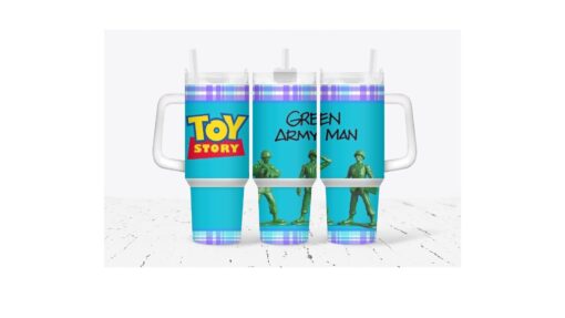 green army mentoy story cartoon custom stanley quencher 40oz stainless steel tumbler with handle q0cig