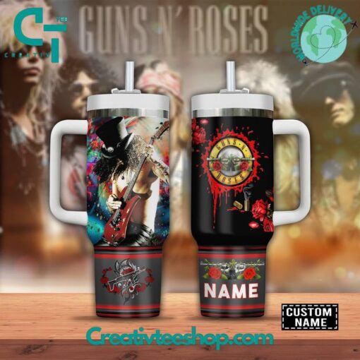 guns n roses music custom stanley quencher 40oz stainless steel tumbler with handle h4s9c 1