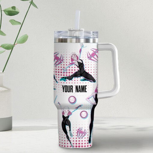 gwen stacy spidergwen marvel cartoon custom stanley quencher 40oz stainless steel tumbler with handle ccaxf 1