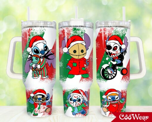 halloween stitch cartoon custom stanley quencher 40oz stainless steel tumbler with handle fdmvi