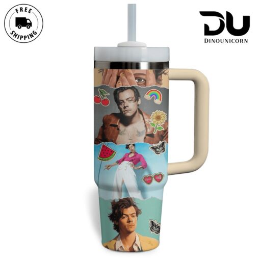 harry styles music custom stanley quencher 40oz stainless steel tumbler with handle 4ovvt