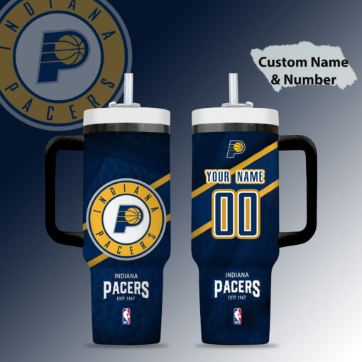 indiana pacers nba custom stanley quencher 40oz stainless steel tumbler 9bnxo 1