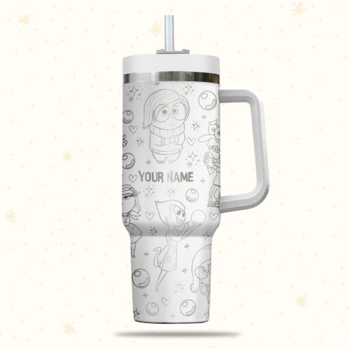 inside out disney cartoon custom stanley quencher 40oz stainless steel tumbler with handle lgvli