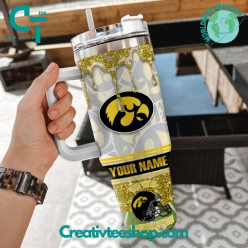 iowa hawkeyes ncaa custom stanley quencher 40oz stainless steel tumbler with handle irvh8