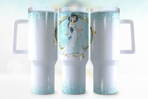 jasmine aladdindisney cartoon custom stanley quencher 40oz stainless steel tumbler with handle 0lz8o