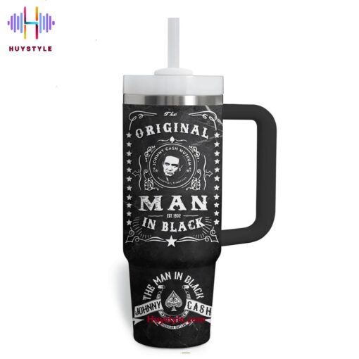 johnny cash music custom stanley quencher 40oz stainless steel tumbler with handle 8aeig