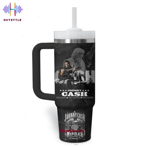 johnny cash music custom stanley quencher 40oz stainless steel tumbler with handle k2ovw