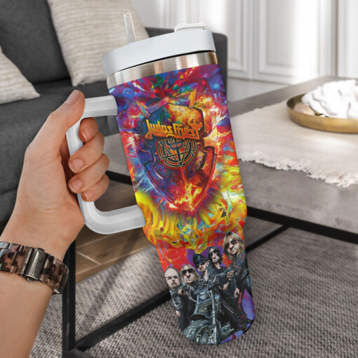 judas priest music custom stanley quencher 40oz stainless steel tumbler with handle oon58