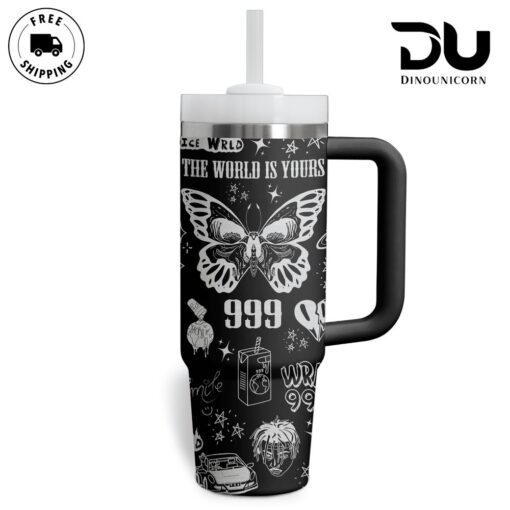 juice wrld music custom stanley quencher 40oz stainless steel tumbler with handle i21h8