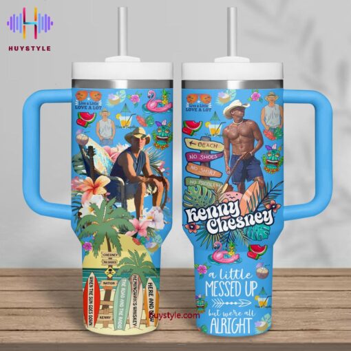 kenny chesney music custom stanley quencher 40oz stainless steel tumbler with handle evos7