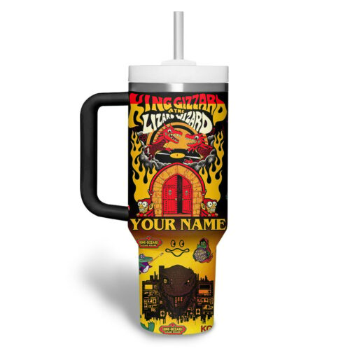 king gizzard the lizard wizard music custom stanley quencher 40oz stainless steel tumbler with handle jsteb