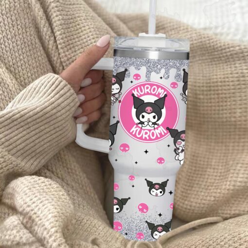 kuromi sanrio cartoon custom stanley quencher 40oz stainless steel tumbler with handle 7455h