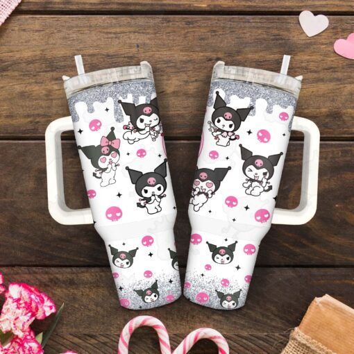 kuromi sanrio cartoon custom stanley quencher 40oz stainless steel tumbler with handle hjf2w