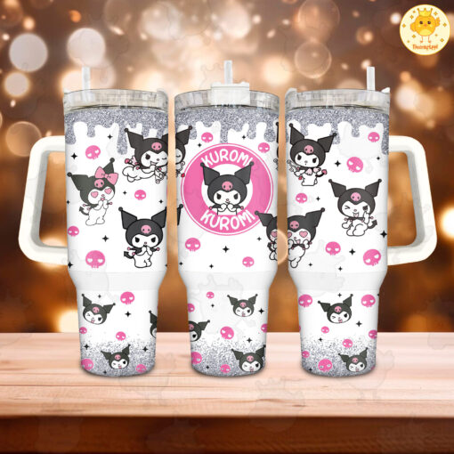 kuromi sanrio cartoon custom stanley quencher 40oz stainless steel tumbler with handle xlhwf 1