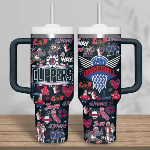 la clippers nba custom stanley quencher 40oz stainless steel tumbler 0y0td