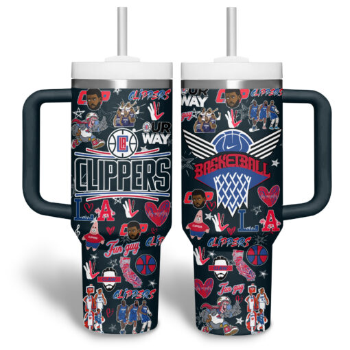 la clippers nba custom stanley quencher 40oz stainless steel tumbler blccq