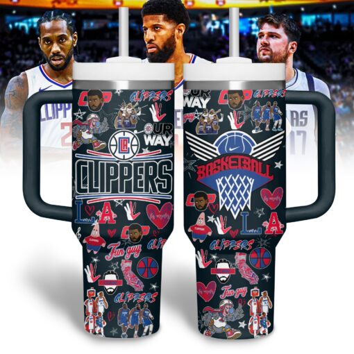 la clippers nba custom stanley quencher 40oz stainless steel tumbler kdgse 1