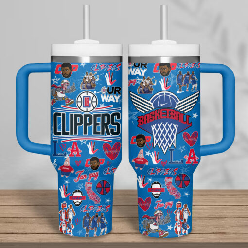 la clippers nba custom stanley quencher 40oz stainless steel tumbler pat3y