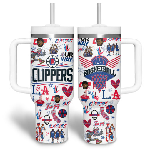 la clippers nba custom stanley quencher 40oz stainless steel tumbler zepdo