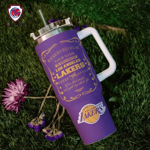 la lakers nba custom stanley quencher 40oz stainless steel tumbler with handle u2cf1