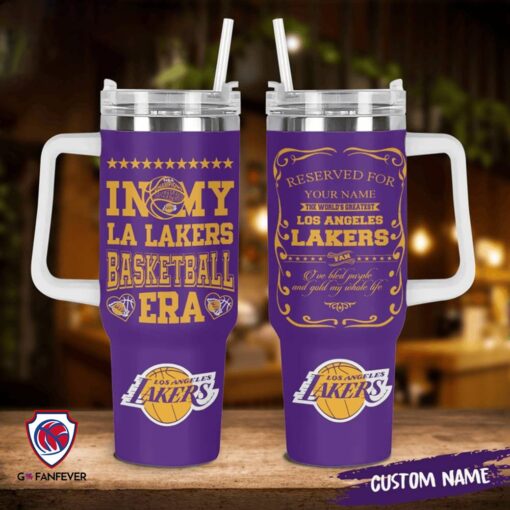 la lakers nba custom stanley quencher 40oz stainless steel tumbler with handle yumy3 1