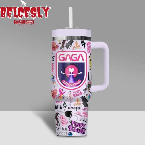 lady gaga music custom stanley quencher 40oz stainless steel tumbler with handle j0rmp