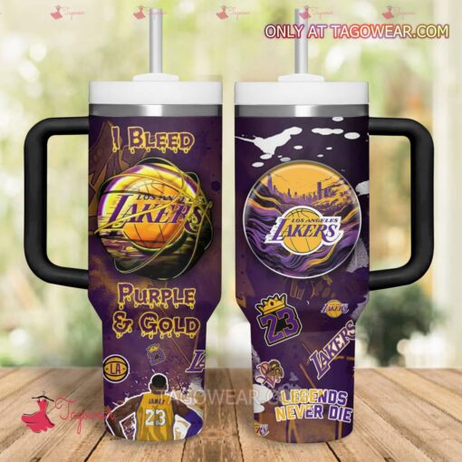 lebron james los angeles lakers nba custom stanley quencher 40oz stainless steel